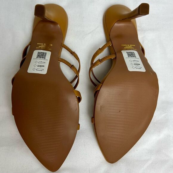 ASOS DESIGN NWOT Strappy Sandals 3.75” Heels Pointed Open Toe Brown Size 8 - Picture 6 of 8